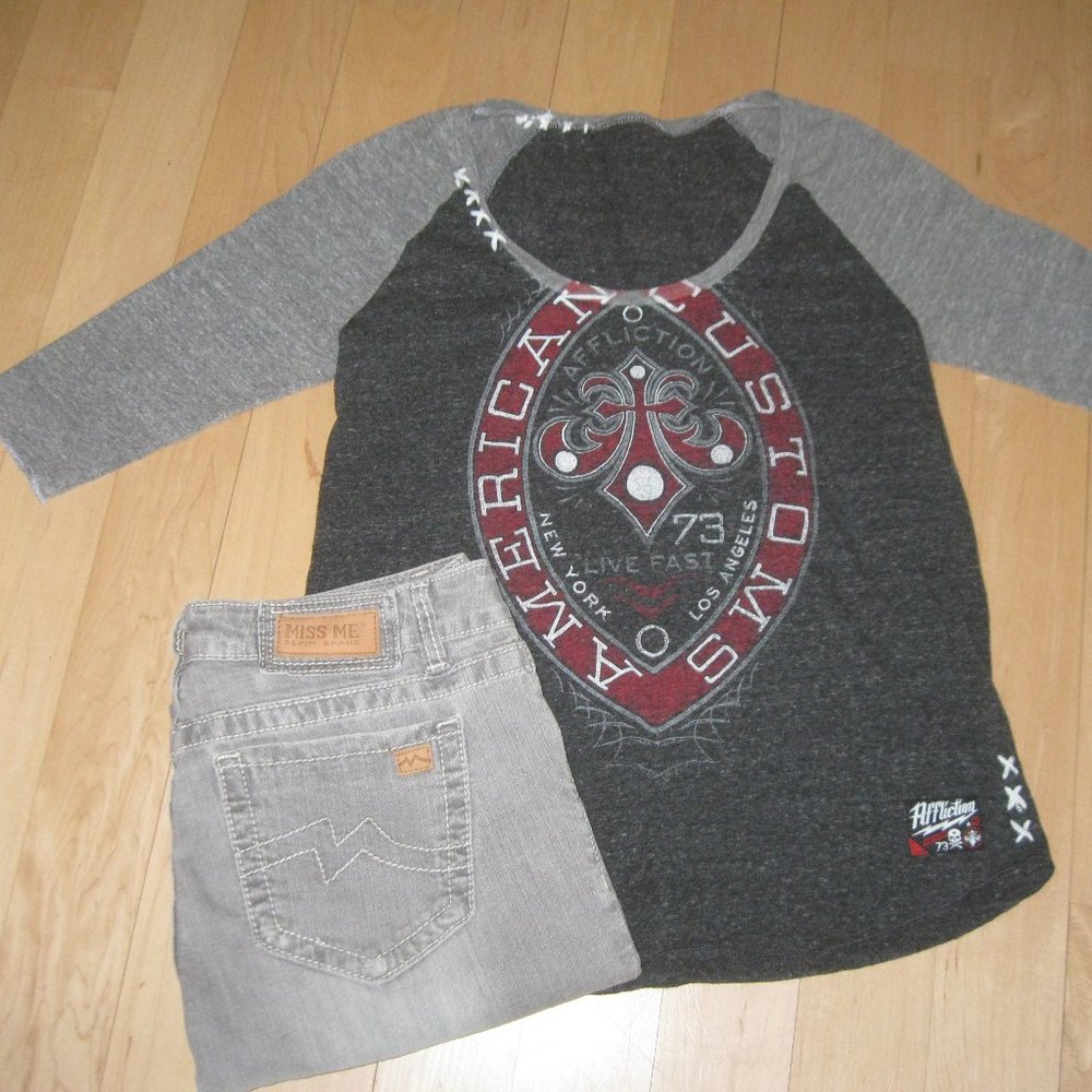 The Buckle Miss Me Jeans & Affliction Top